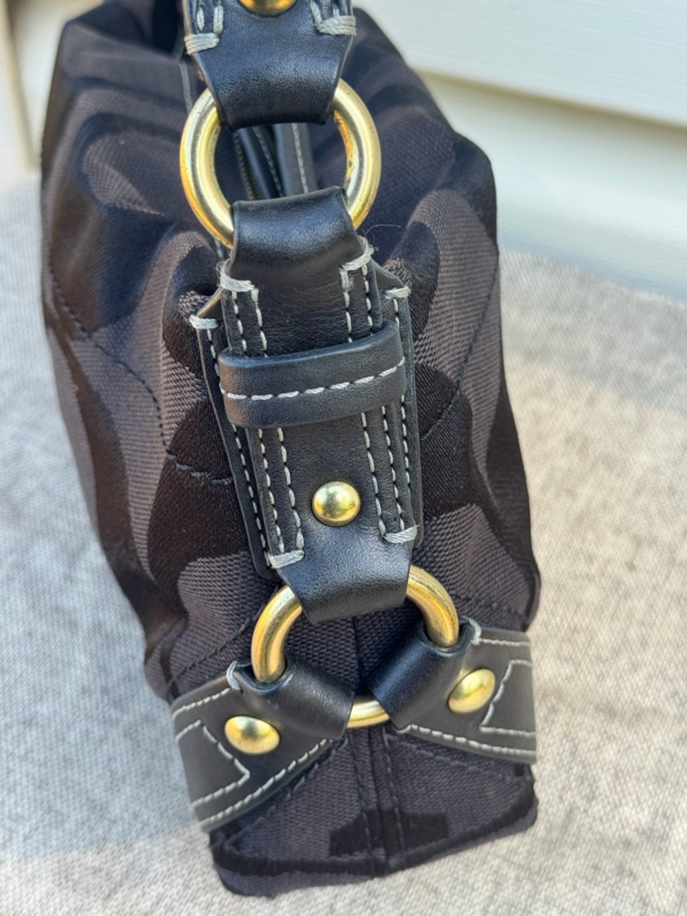 Coach Vintage Mini Carly Small Shoulder Bag Black Signature Jacquard 10730 - Picture 6 of 13